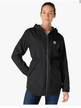 Carhartt Women's Black Hooded Rain Jacket XXL